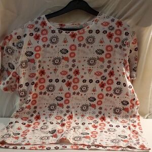 Red and Gray Boxy Short Sleeve T-Shirt